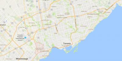 Kaart Islington-City Centre West district Toronto