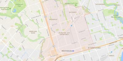 Kaart Islington-City Centre West naabrus-Toronto