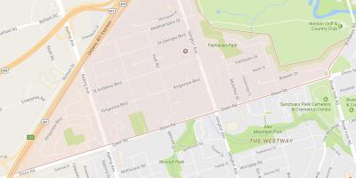 Kaart Kingsview Küla naabrus-Toronto