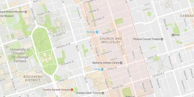 Kaart Kirik ja Wellesley naabrus-Toronto