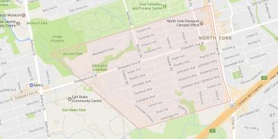Kaart Lansing naabrus-Toronto