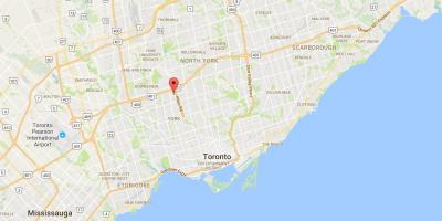 Kaart Lawrence Kõrgused linnaosa Toronto