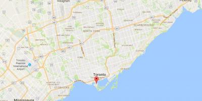 Kaart linnaosa Toronto Islands district Toronto