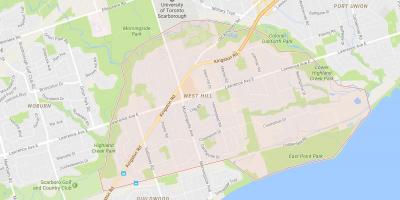 Kaart West Hill naabruses Toronto