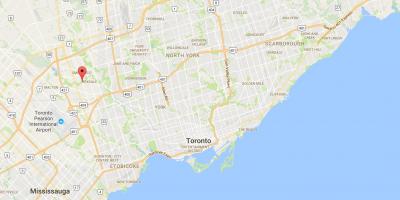 Kaart Lääne-Humber-Clairville linnaosa Toronto