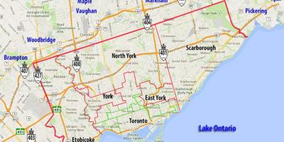 Kaart omavalitsuste Toronto