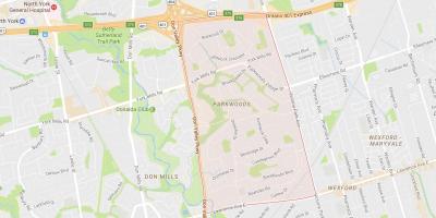 Kaart Parkwoods naabrus-Toronto