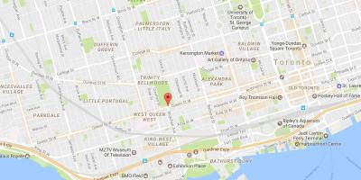 Kaart Queen Street West naabrus-Toronto