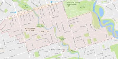 Kaart Sunnylea naabrus naabruses Toronto
