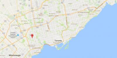 Kaart Thorncrest Küla Toronto linnaosa