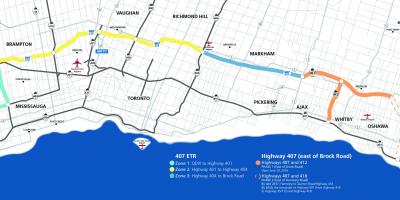 Kaart Toronto maanteel 407