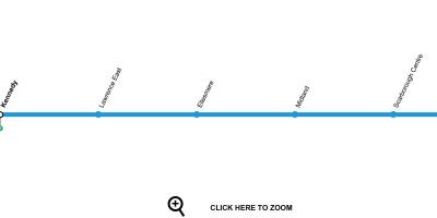 Kaart Toronto metroo liin 3 Scarborough RT
