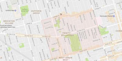 Kaart Trinity–Bellwoods naabrus-Toronto