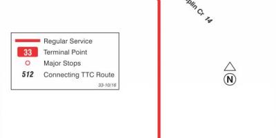 Kaart TTC 33 Forest Hill buss marsruudil Toronto