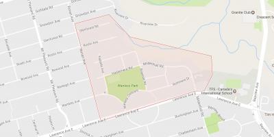 Kaart Wanless Park naabruses Toronto