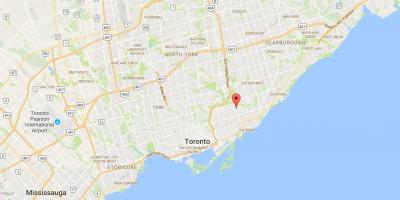 Kaart Woodbine Heightsdistrict Toronto