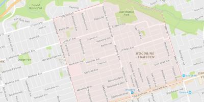 Kaart Woodbine Kõrgused naabrus-Toronto